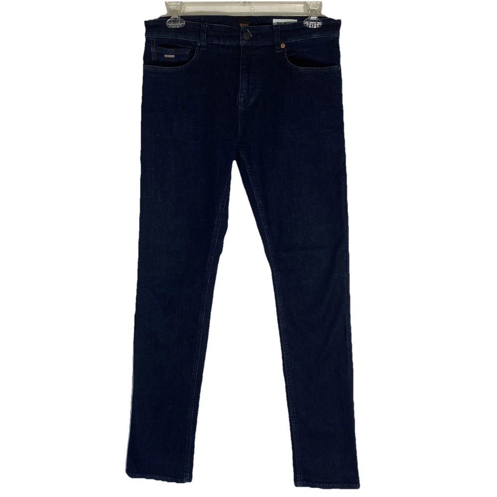 Boss Delaware Slim Fit Jeans Mens 34x34 Blue Dark Wash Stretch Denim Comfort